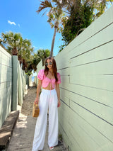 One and Only Eyelet Crop Top - Pink