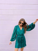womens emerald green sequin romper