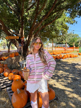 Sugar & Spice Striped Pink Cardigan