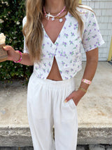 Lavender Haze Linen Top