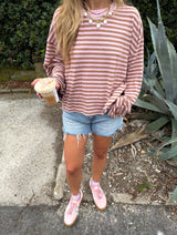 Seeing Stripes Long Sleeve - Pink/Brown