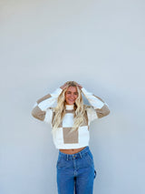 Check Me Out Taupe Crop Sweater