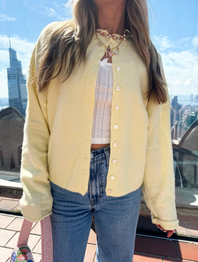Sunhoney Girl Cardigan - Butter Yellow