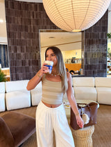The Go To Seamless Stripe Rib Tank Top