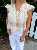So Darling Babydoll Top - Beige