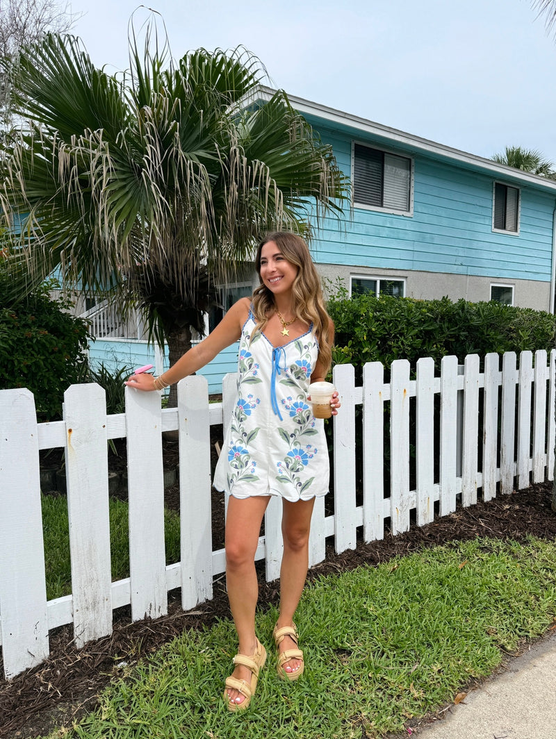 Isle of Blue Linen Romper