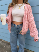 The Winter Knit Cardigan - Pink