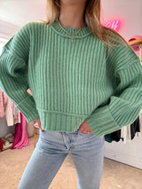 Matcha Latte Crop Sweater