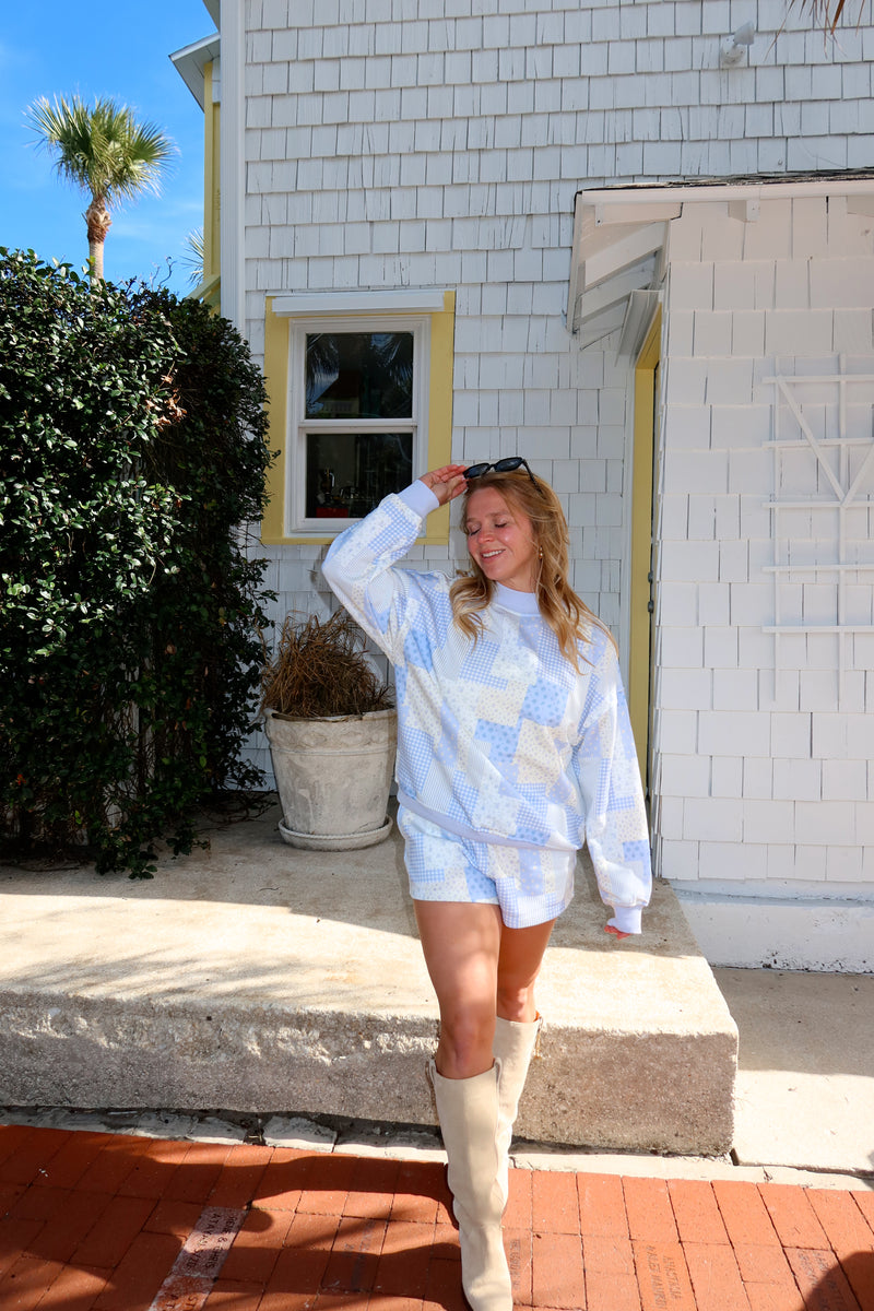 Cozy Up Blue Quilted Mockneck Set – Sunhoney®
