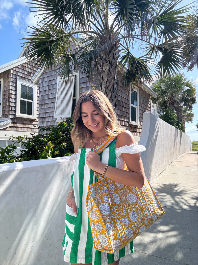 Sunhoney Sunshine Quilted Tote Bag - Yellow