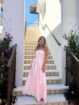 No Strings Pink Striped Maxi