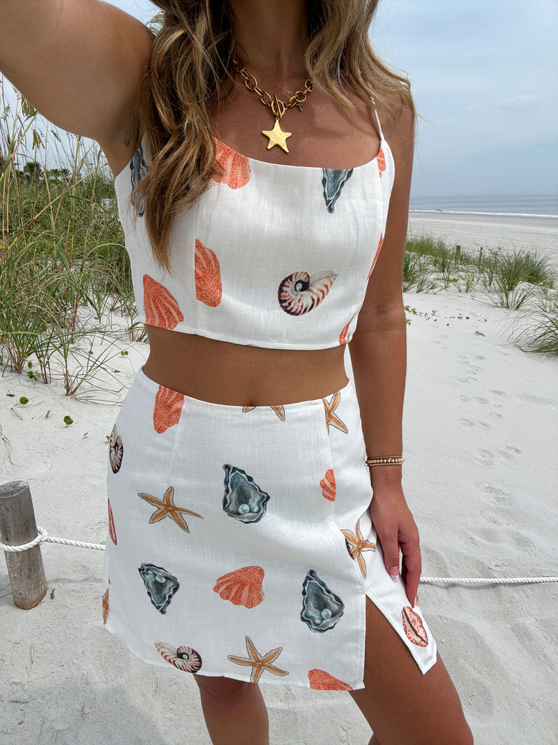 Seas The Day Shell Linen Set