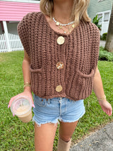 Easy Going Sweater Vest - Chocolate