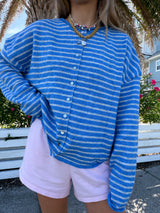 Sunhoney Girl Striped Cardigan - Blue/Cream