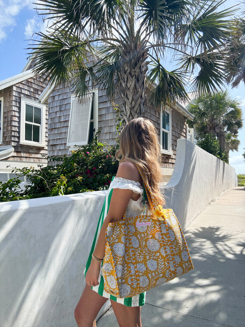 Sunhoney Sunshine Quilted Tote Bag - Yellow
