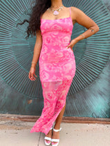 Summer Crush Floral Mesh Dress