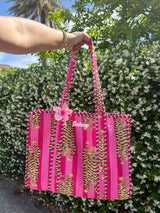Sunhoney Summer Quilted Tote Bag - Pink