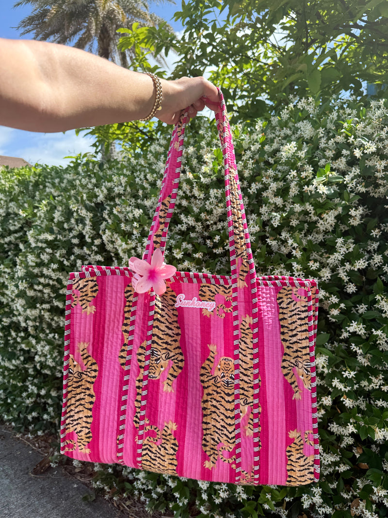 Sunhoney Summer Quilted Tote Bag - Pink