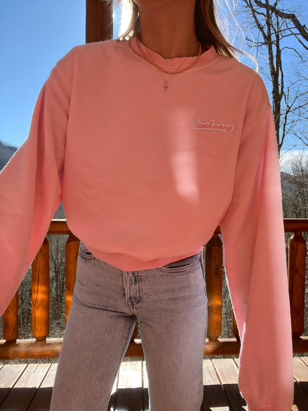 Sunhoney Embroidered Pink Sweatshirt