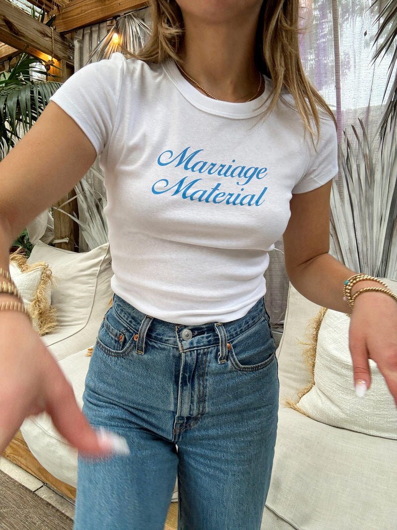 Marriage Material Crop Baby Tee