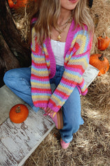 Falling For You Multi Colored Striped Cardigan