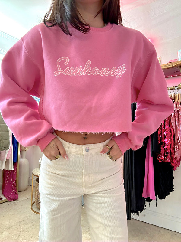 Sunhoney Crop Pink Sweatshirt
