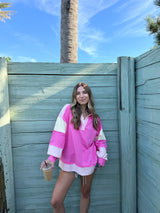 Free Spirit French Terry Sweater - Pink