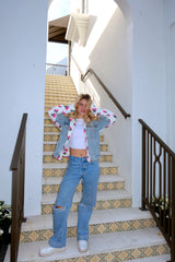 Denim in Bloom Sherpa Jacket