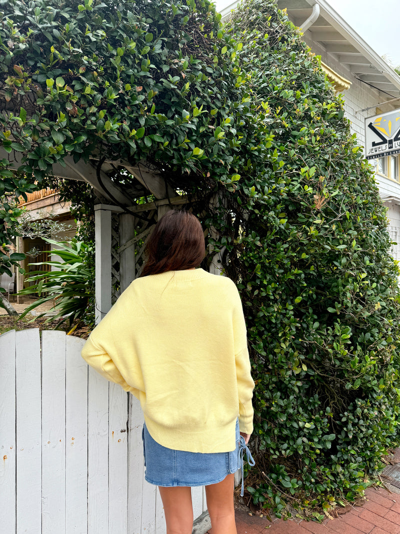 Let’s Get Toasty Oversized Sweater - Yellow