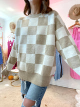 Check You Later Beige Sweater