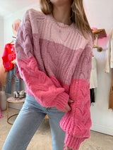 Pink Obsession Colorblock Sweater