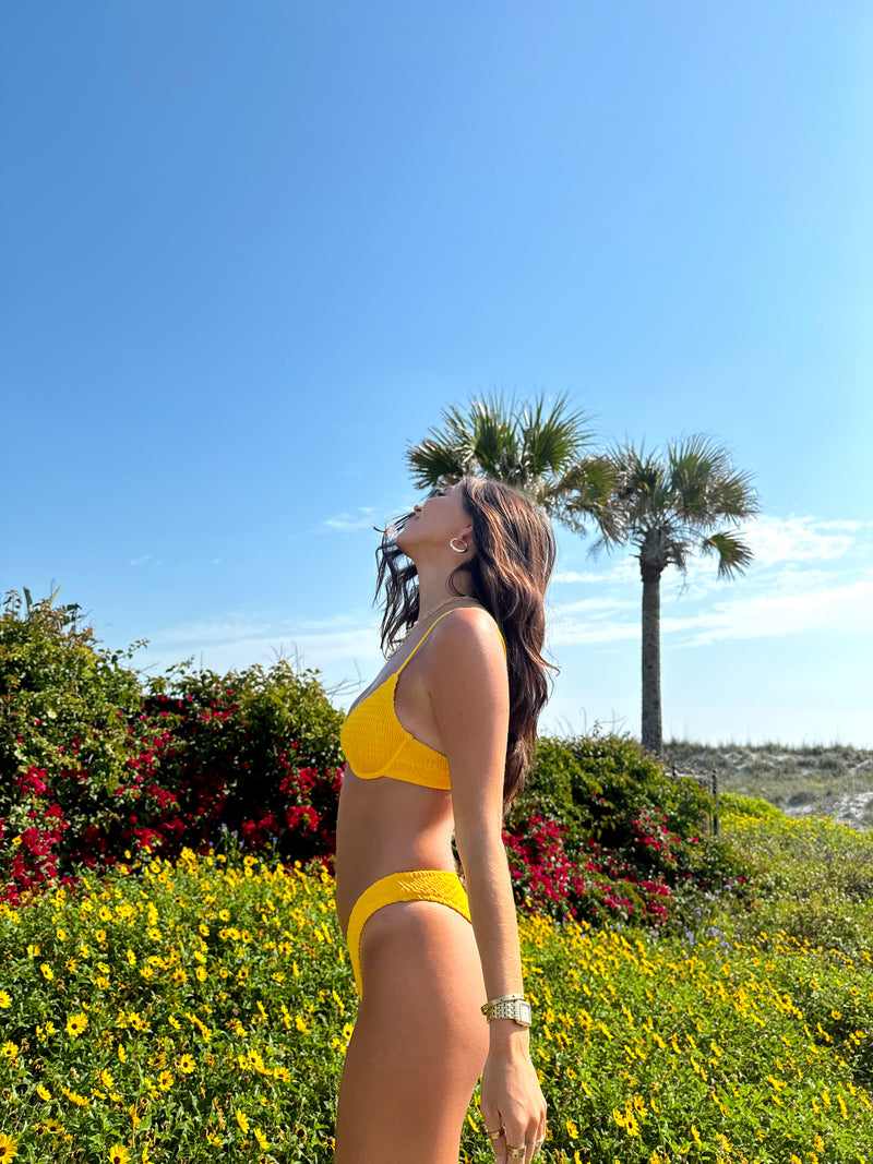 Mellow Yellow Smocked Bikini