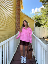 Spotted Polka Dot Cardigan - Pink