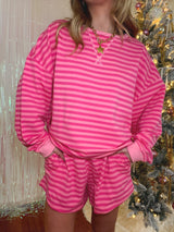 Pink Sugar Striped Sweat Set
