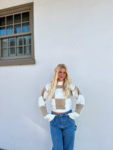 Check Me Out Taupe Crop Sweater