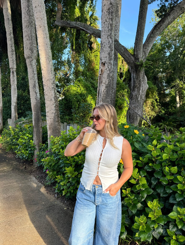 Made You Look Front Button Top