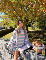 Sunhoney Striped Mockneck - Pink/Grey