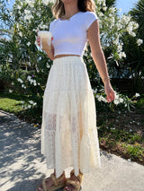 Wanderlust Ivory Lace Maxi Skirt