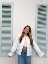 Heart Eyes Floral Quilted Jacket