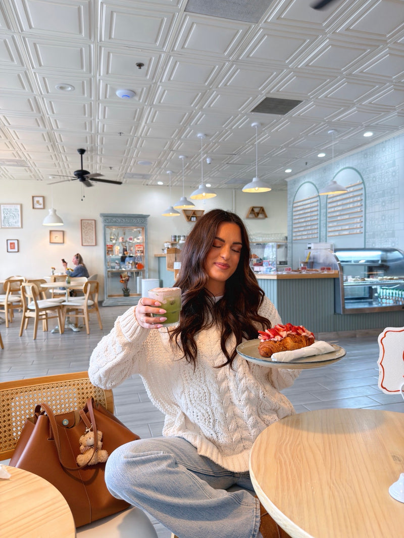 Marshmallow Chenille Cable Knit