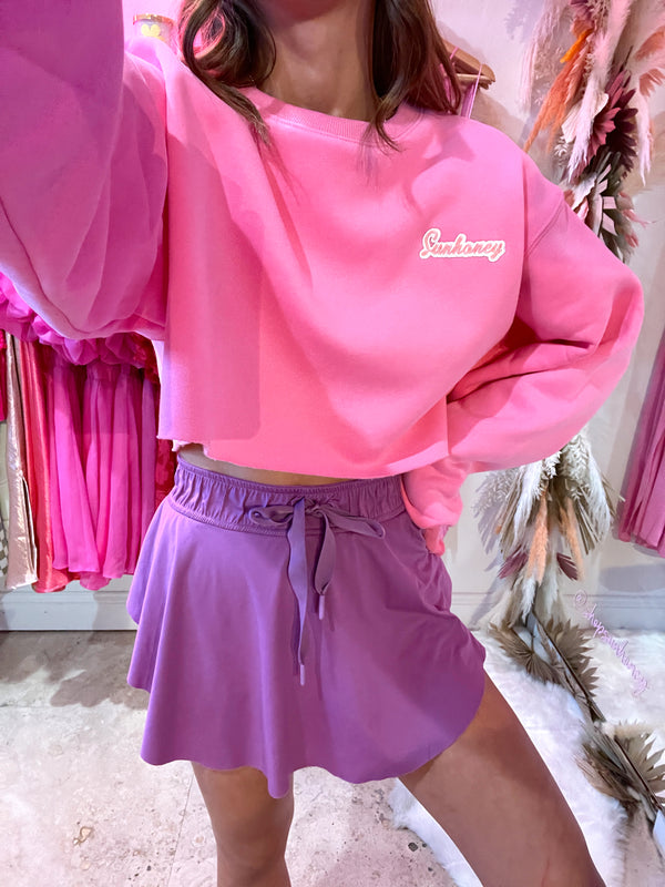 Sunhoney Pink Crop Sweatshirt