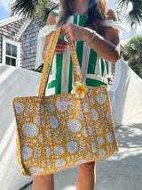 Sunhoney Sunshine Quilted Tote Bag - Yellow