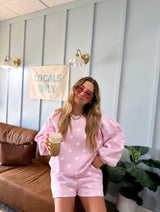 Polka Dot Dreams Lounge Set - Pink