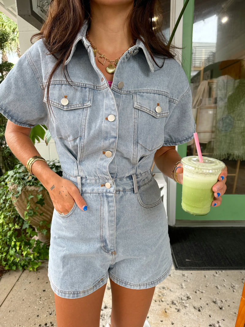 Dream On Denim Romper