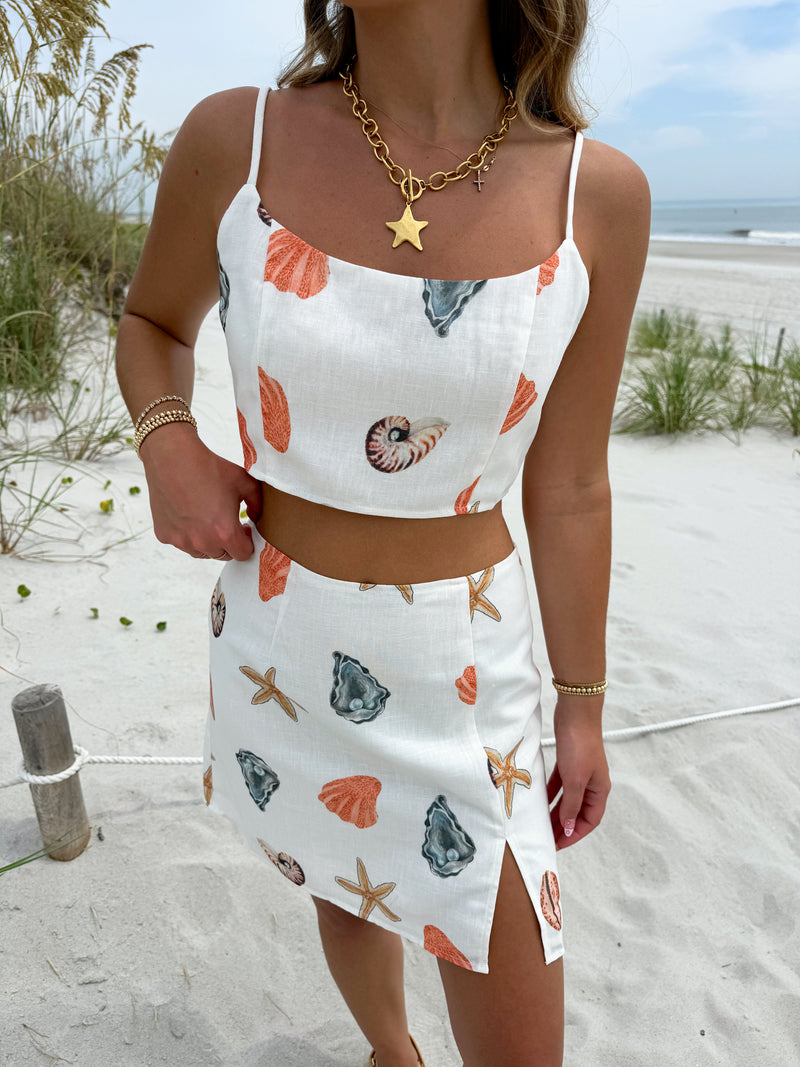 Seas The Day Shell Linen Set