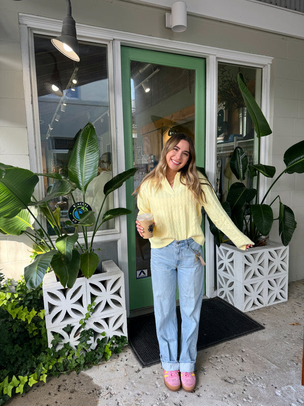 Hello Sunshine Cable Knit Sweater