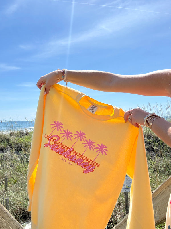 Sunhoney Retro Palm Sweatshirt - Yellow