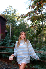 Sunhoney Striped Mockneck - Blue/Grey