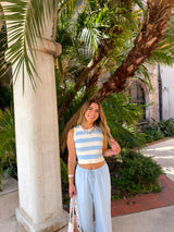 Cape Cod Blue Striped Knit Tank
