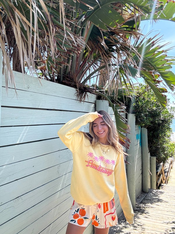 Sunhoney Retro Palm Sweatshirt - Yellow
